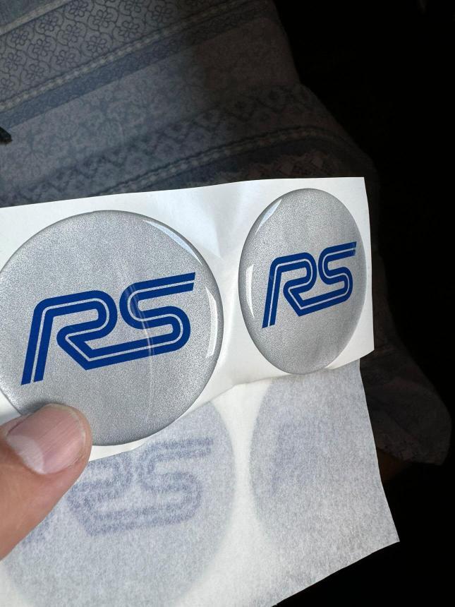 RS focus RS MK1 circle logos 3D resin stickers HIGH ADHESION as originals diameter 60mm
