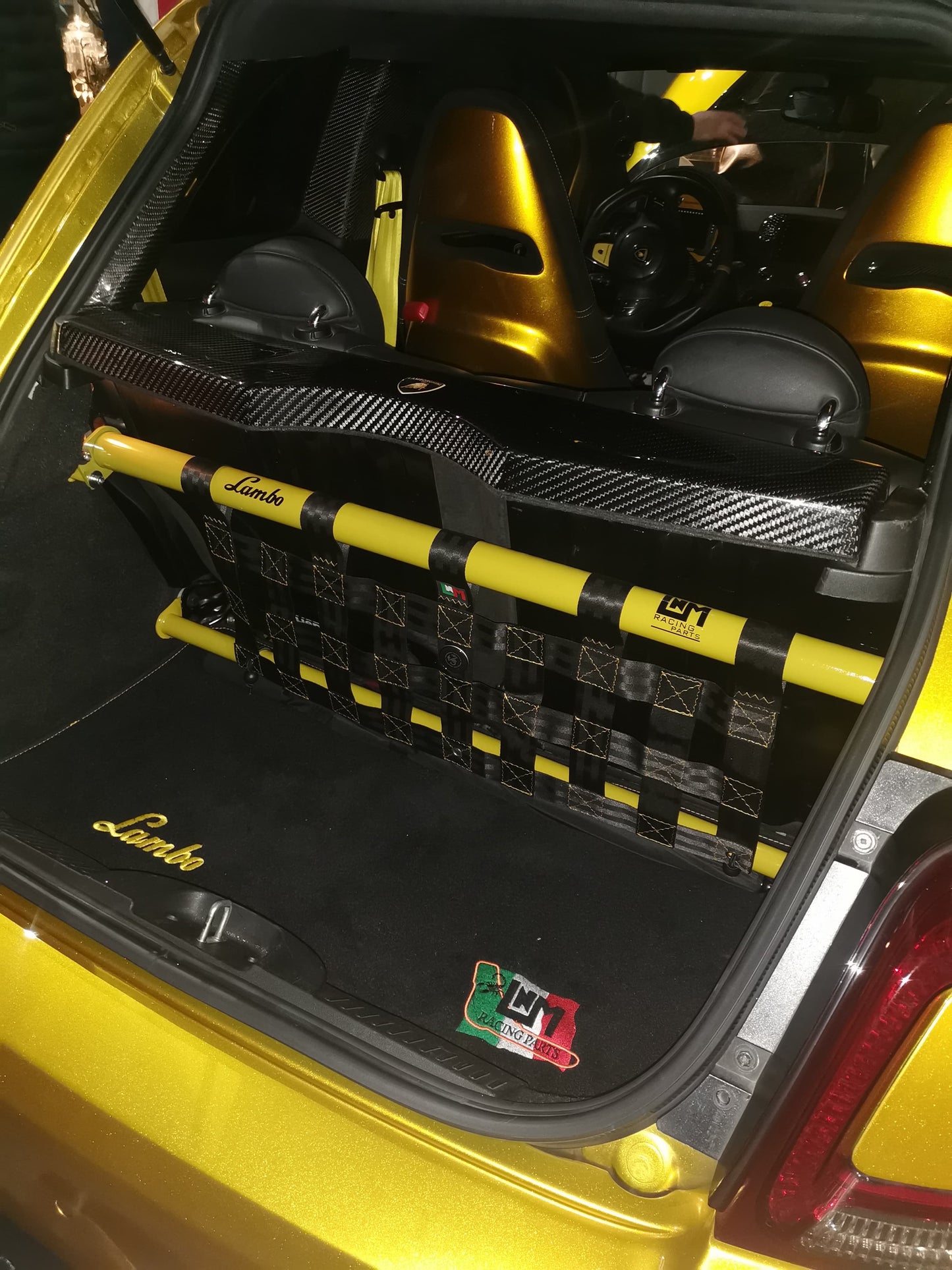 Kit irrigidimento baule 500abarth barra duomi posteriore mantenendo i sedili o eliminandoli LNM (NO RETE) fiat 500