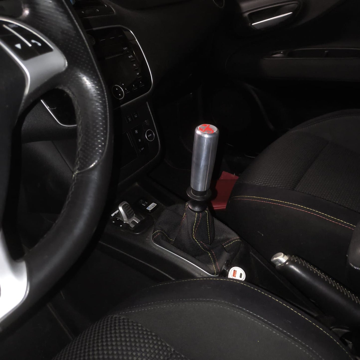 Pomello cambio RACING alu biposto anello retro mantenuto Punto Abarth / punto evo abarth / fiat punto Sport shifter knob