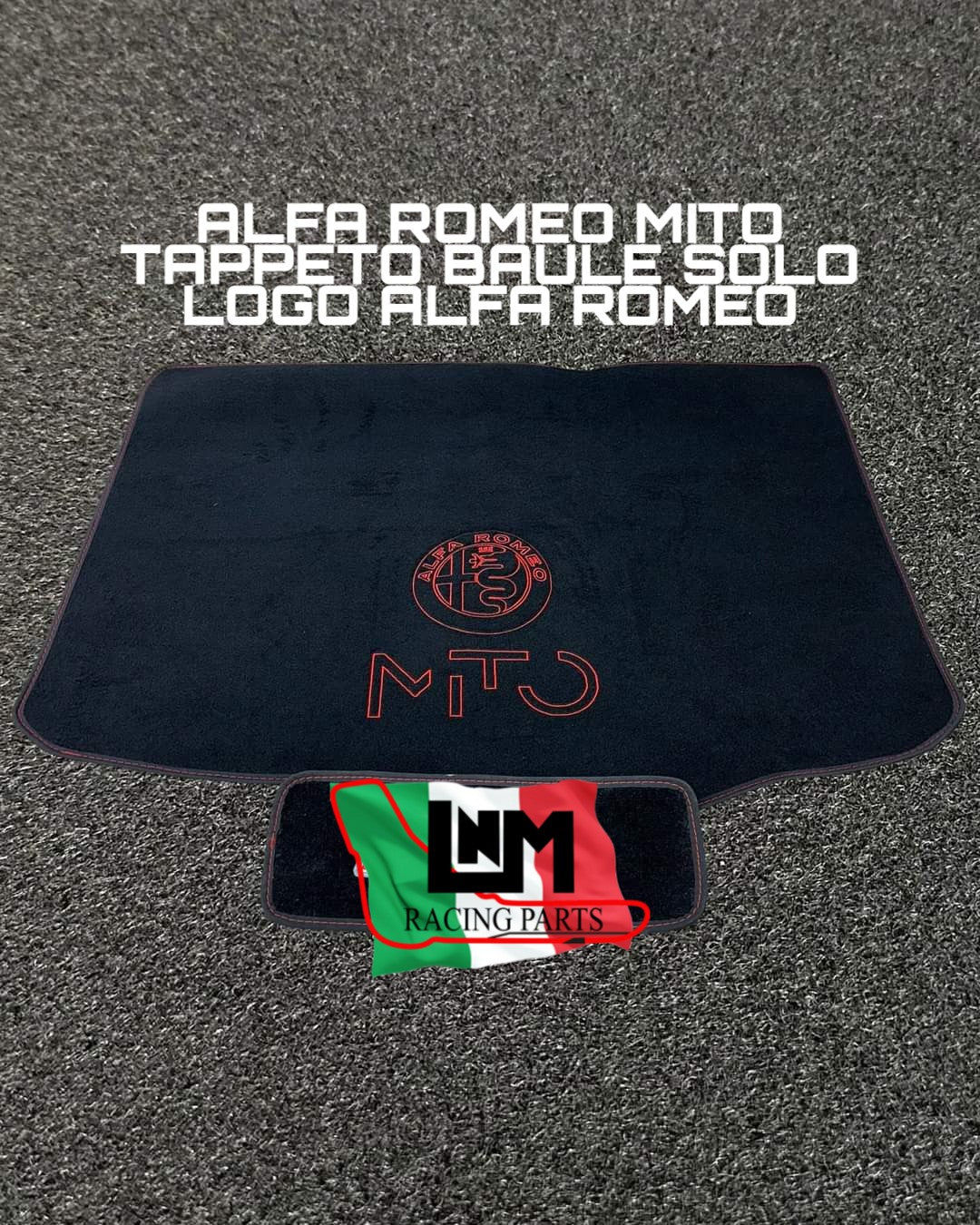 Tappeto baule mantenendo i sedili posteriori 500abarth / punto abarth / punto evo abarth / fiat punto / Alfa mito logo abarth / alfa romeo