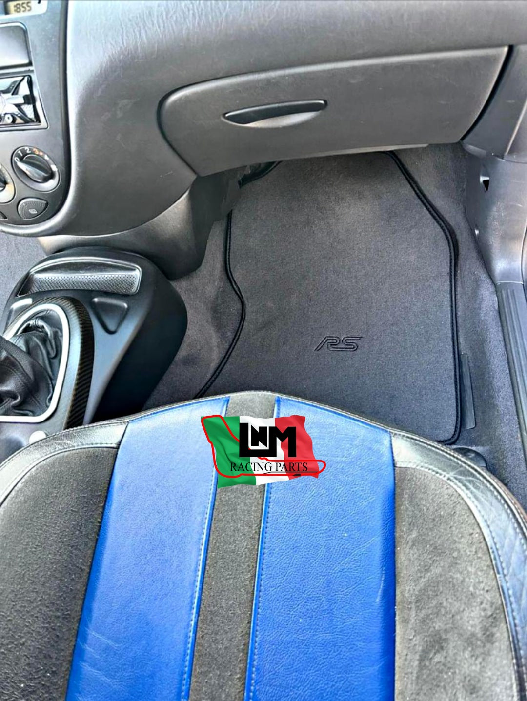 Car mats similar to the original Ford focus RS MK1 1998-2005 premium velvet medium grey + customised RS logo black reproduction original