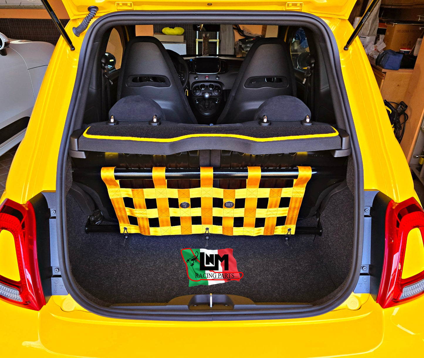Kit irrigidimento baule 500abarth barra duomi posteriore mantenendo i sedili o eliminandoli LNM (NO RETE) fiat 500