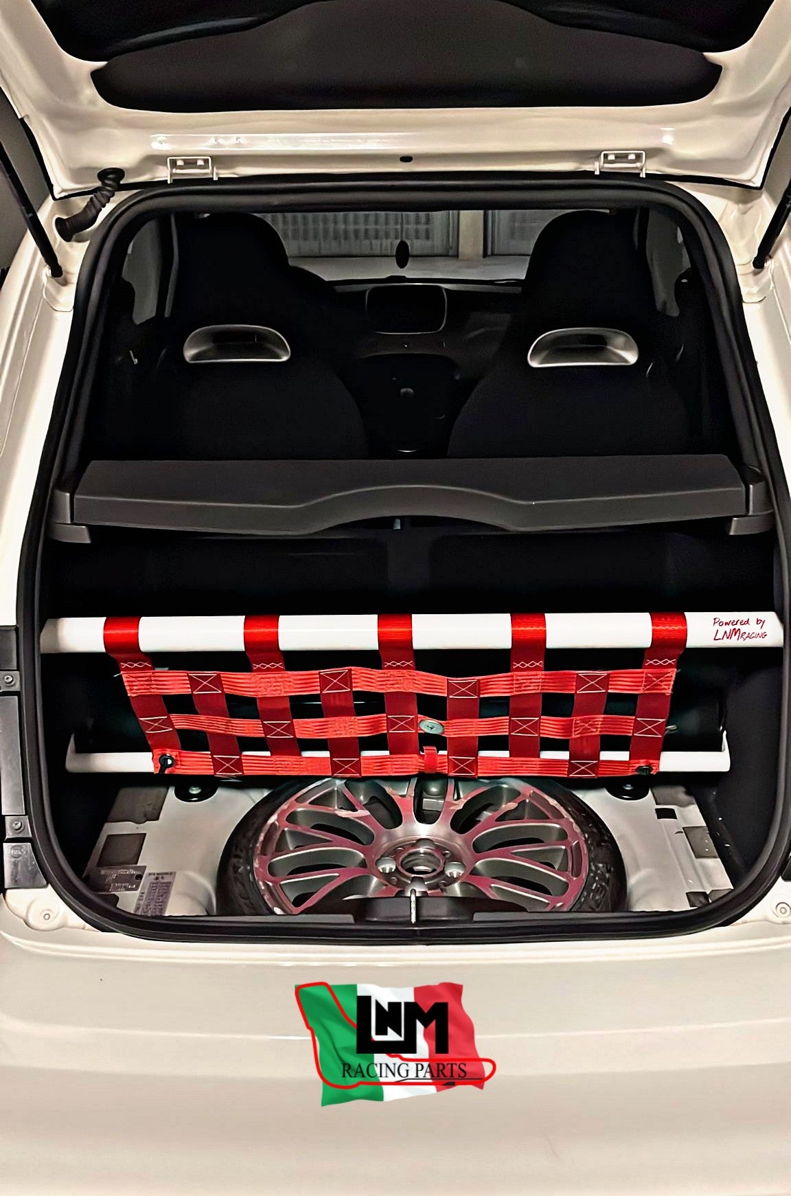 Kit irrigidimento baule 500abarth barra duomi posteriore mantenendo i sedili o eliminandoli LNM (NO RETE) fiat 500