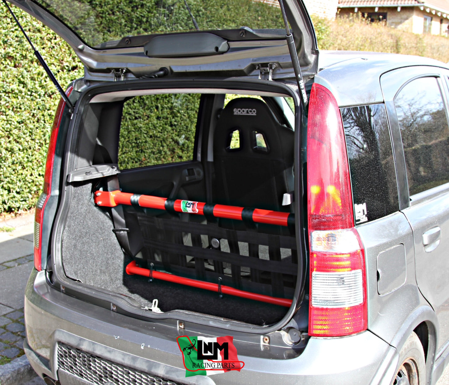 Kit irrigidimento baule barra duomi posteriore LNM fiat panda 100HP / fiat panda 169 mantenendo sedili montati (NO RETE)