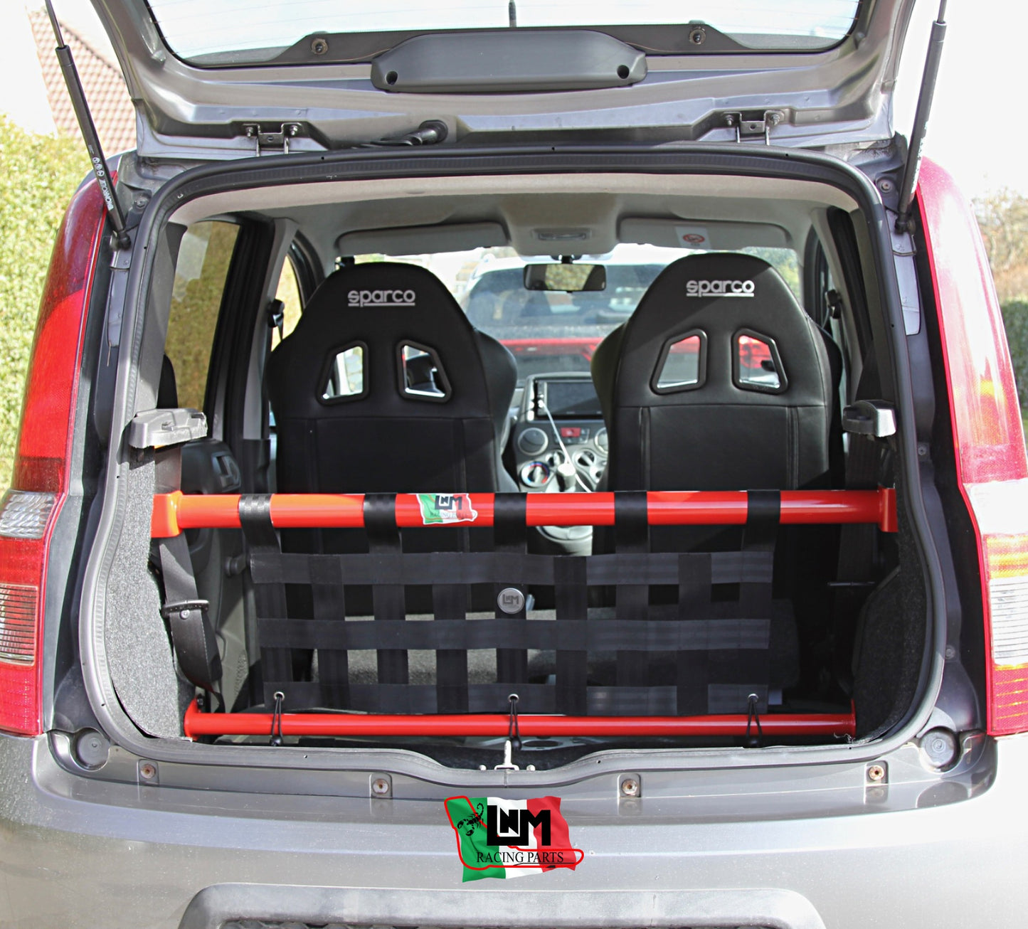 Kit irrigidimento baule barra duomi posteriore LNM fiat panda 100HP / fiat panda 169 mantenendo sedili montati (NO RETE)