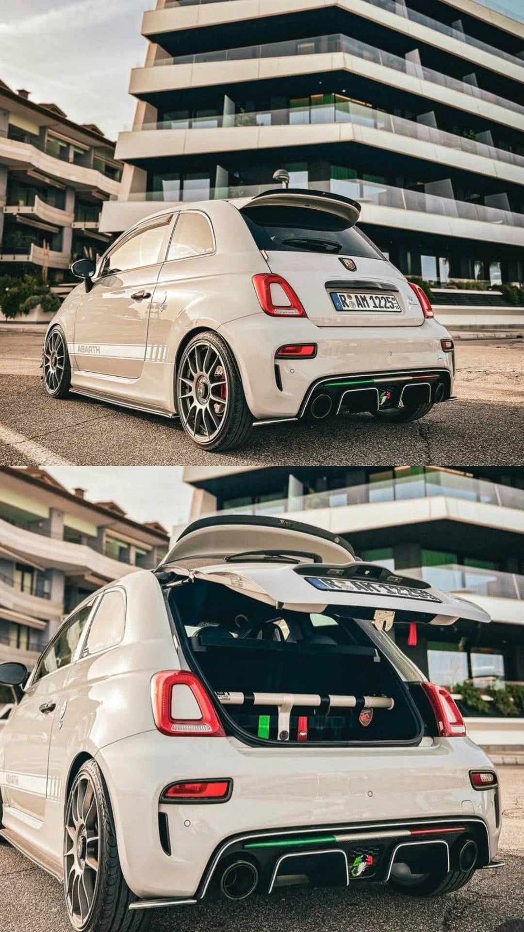 Kit irrigidimento baule 500abarth barra duomi posteriore mantenendo i sedili o eliminandoli LNM (NO RETE) fiat 500