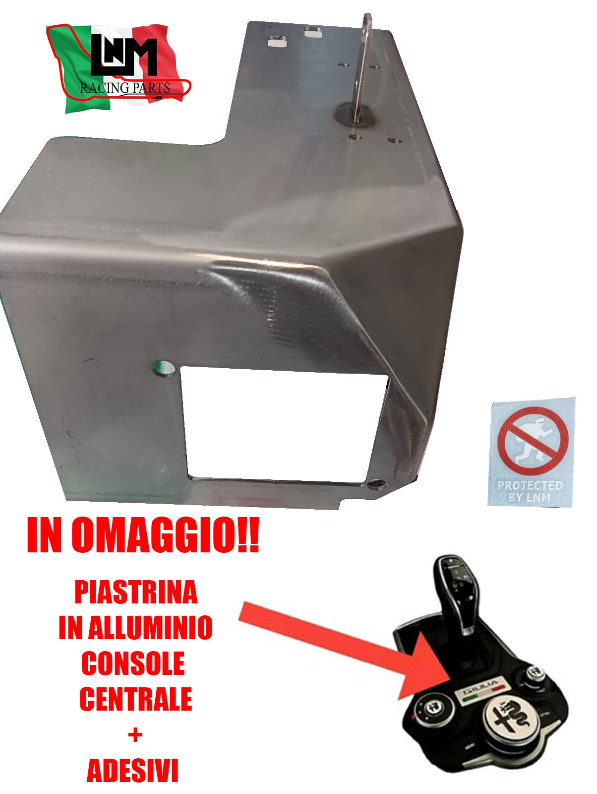 Blindatura radar alfa romeo stelvio / Q4  inox ANTITHEFT ARMOR LNM