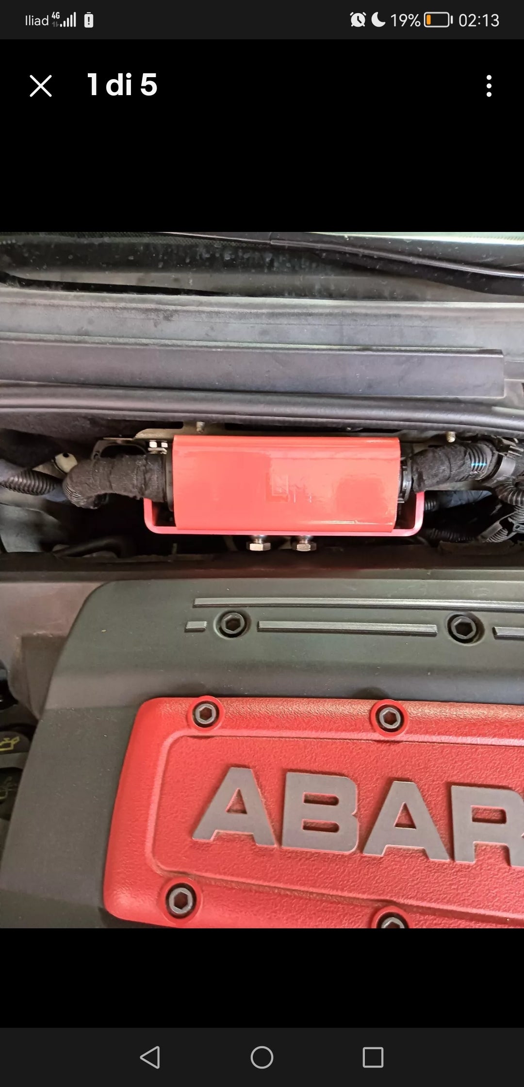 Unique red armored plating 5mm thick LNM ECU ANTITHEFT ARMOR punto abarth / punto abarth / 500abarth