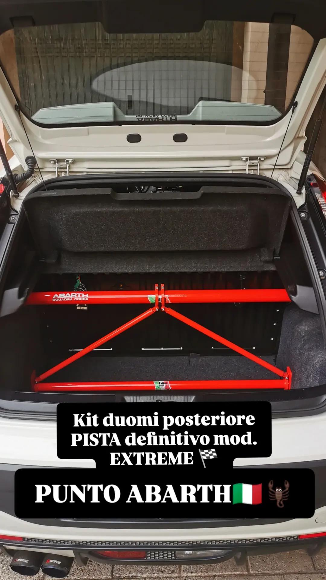 Kit irrigidimento baule duomi posteriore EXTREME RIGIDITY LNM tiranti e doppia barra punto abarth / evo / alfa mito / fiat punto