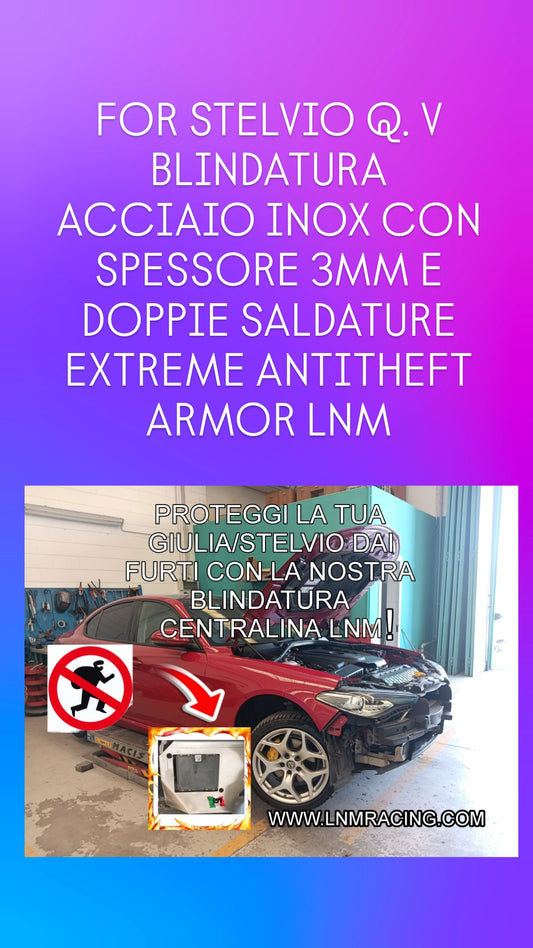 Blindatura radar centralina EXTREME ANTITHEFT ARMOR INOX  LNM alfa romeo stelvio QV spessore maggiorato 3MM