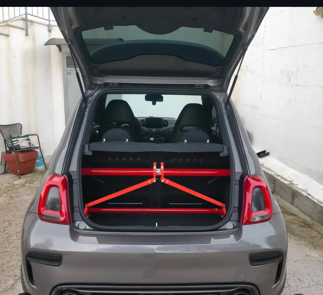Kit Irrigidimento baule 500Abarth completo LNM 2 barre e upgrade tirante EXTREME (si sedili post.)