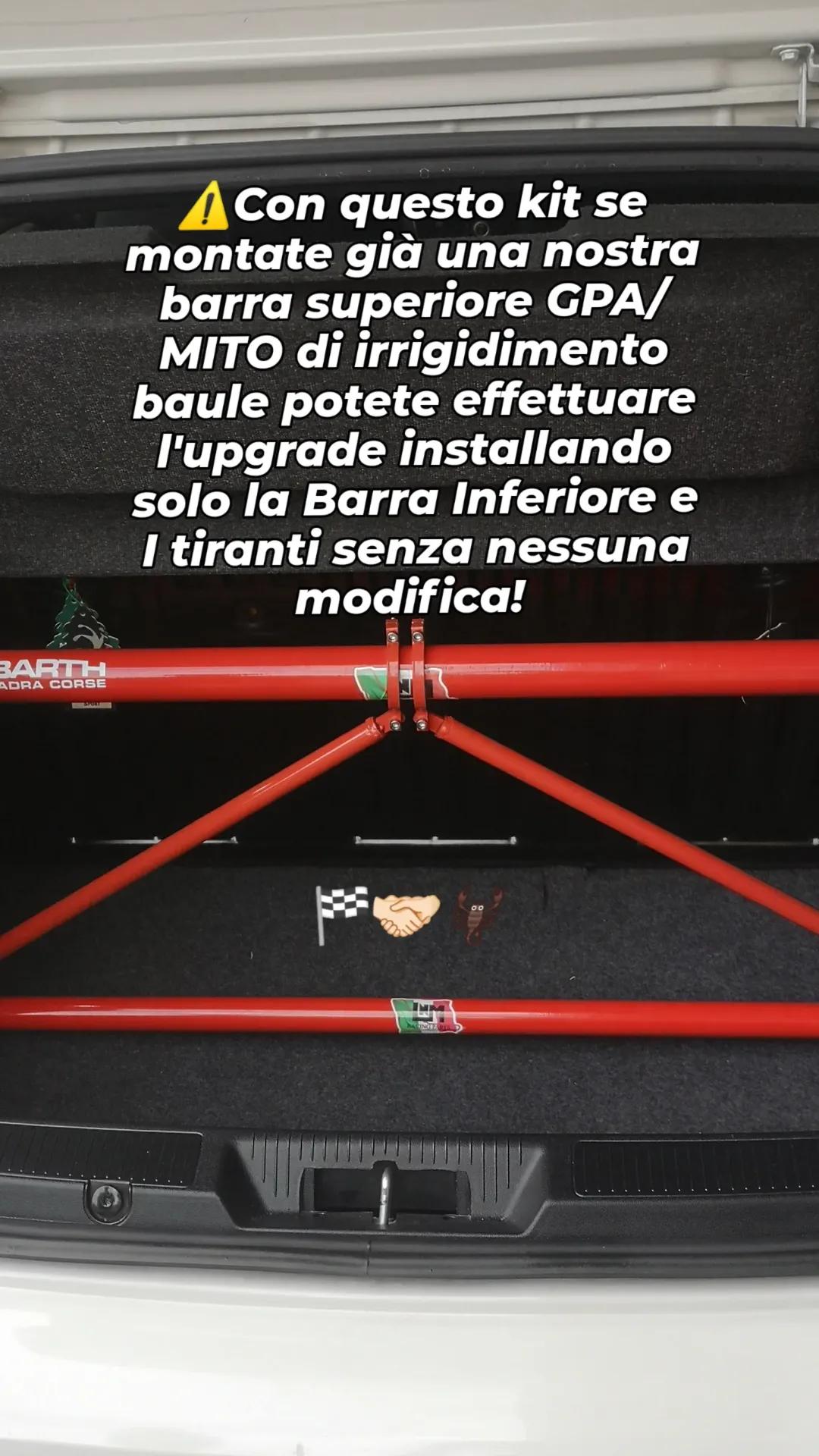Kit irrigidimento baule duomi posteriore EXTREME RIGIDITY LNM tiranti e doppia barra punto abarth / evo / alfa mito / fiat punto